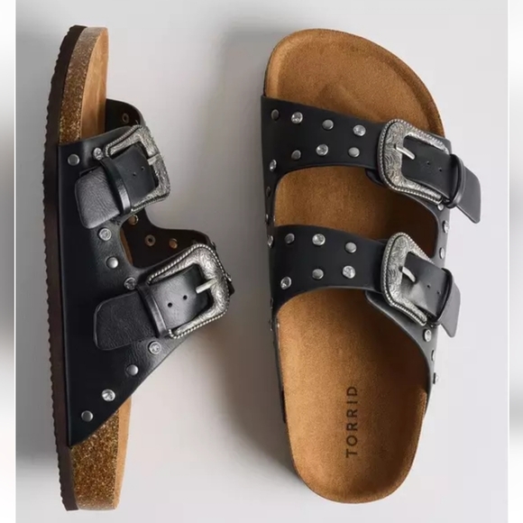 torrid Shoes - 💥Sale💥NWOT Torrid Black Studded Western Double Buckle Slide
